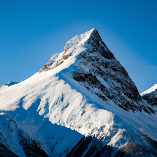 A majestic snowy mountain peak